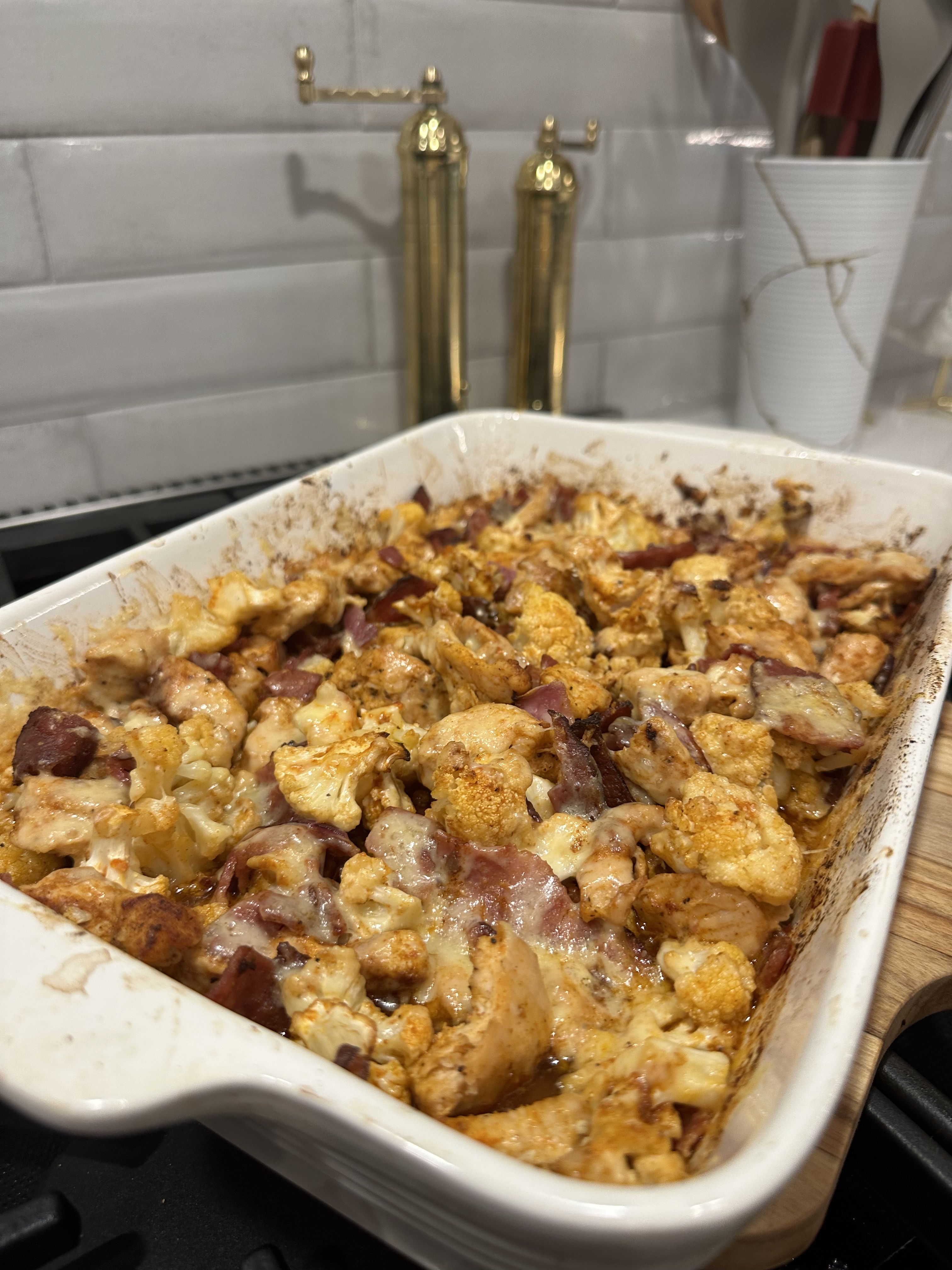 Loaded Cauliflower Chicken Bake